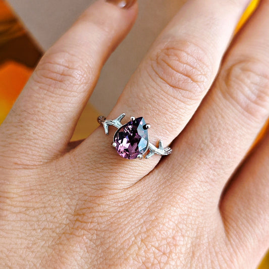 "Sleeping Beauty" Ring, 925 Sterling Silver