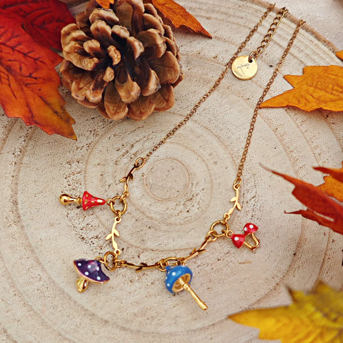"Autumn Toadstools" Necklace
