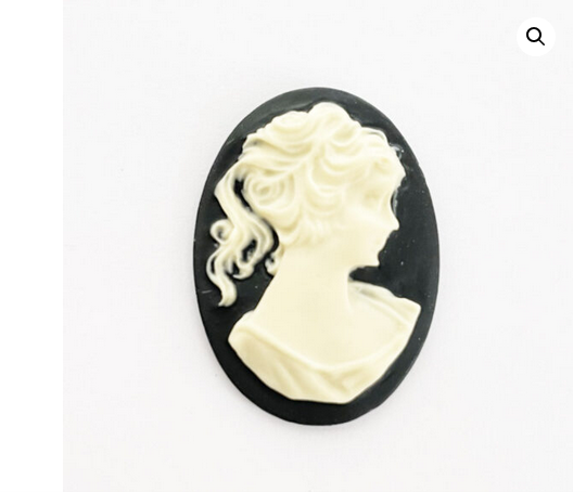 Reserved listing♥ - Black cameo set necklace + earrings