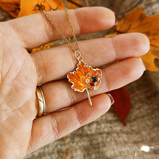 "Orange Maple" necklace