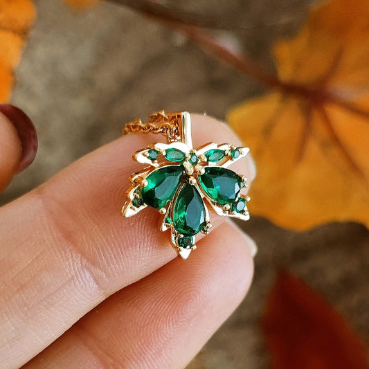 Collana "Magic Maple" foglia d'acero, gold