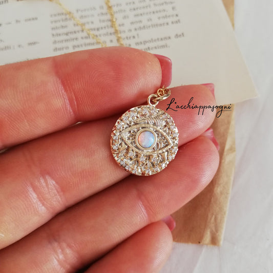"Delphi - Evil Eye" Opal Necklace