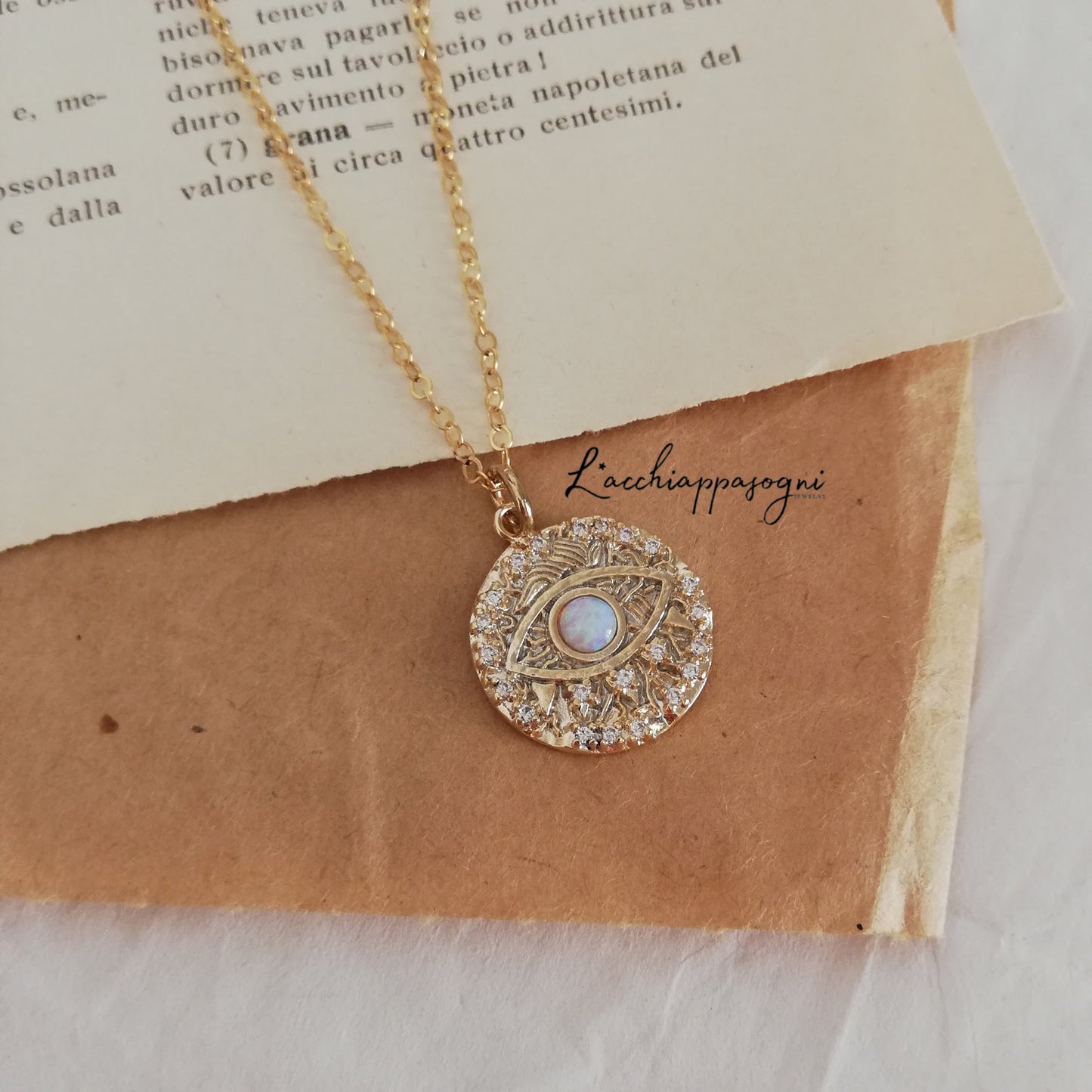 "Delphi - Evil Eye" Opal Necklace