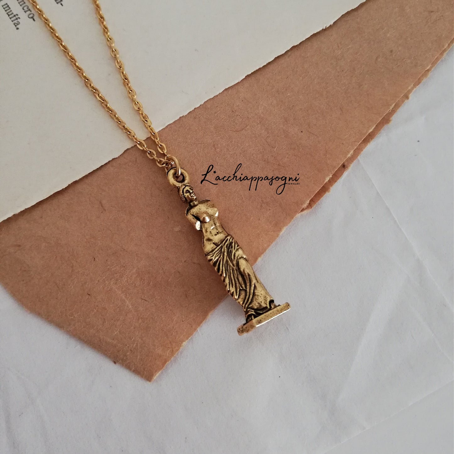 Collana "Venere di Milo" in peltro dorato
