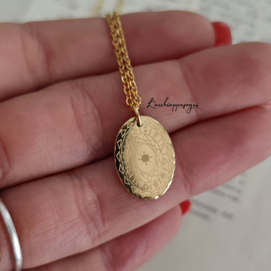 The Zodiac necklace, 14k gold plated stainless steel