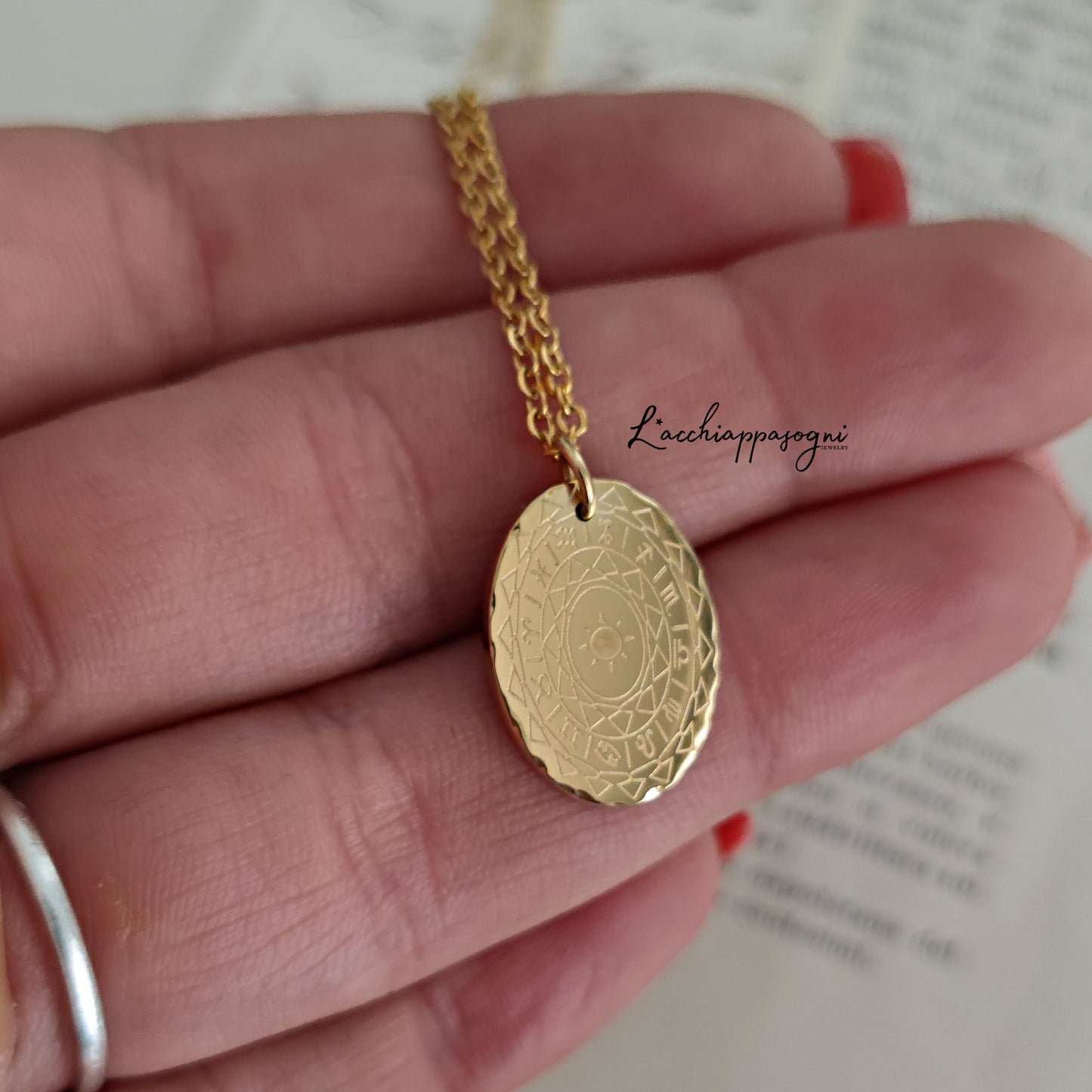 The Zodiac necklace, 14k gold plated stainless steel
