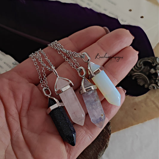 Natural stone "Pointed Pendulum" necklace