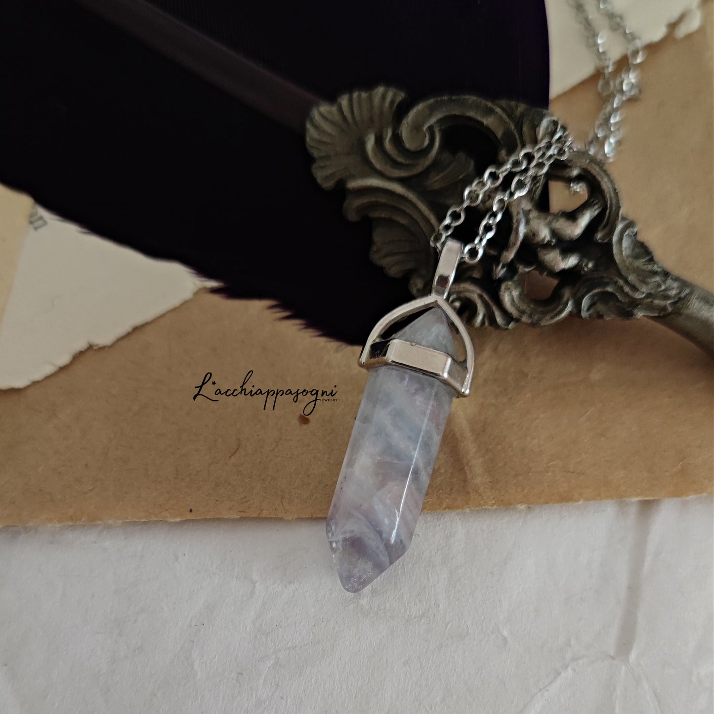 Natural stone "Pointed Pendulum" necklace