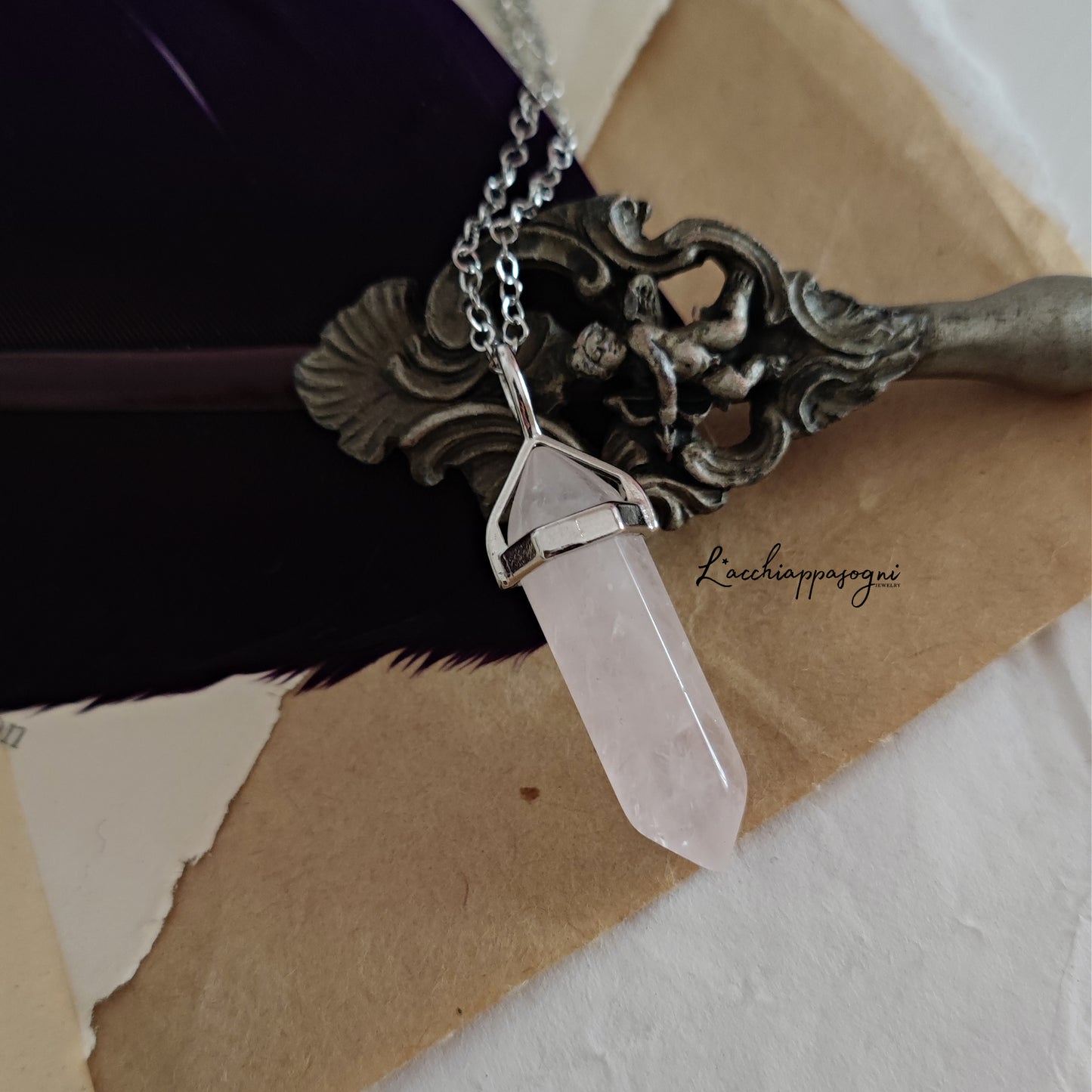 Natural stone "Pointed Pendulum" necklace