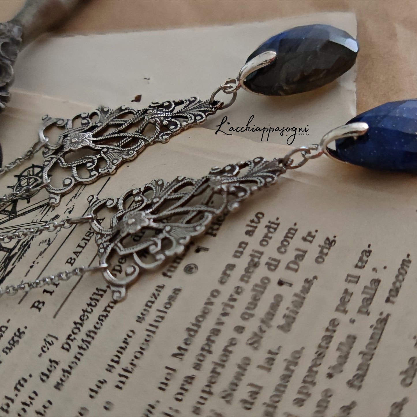 Collana "Elvish Dream" con Labradorite/Lapislazzuli