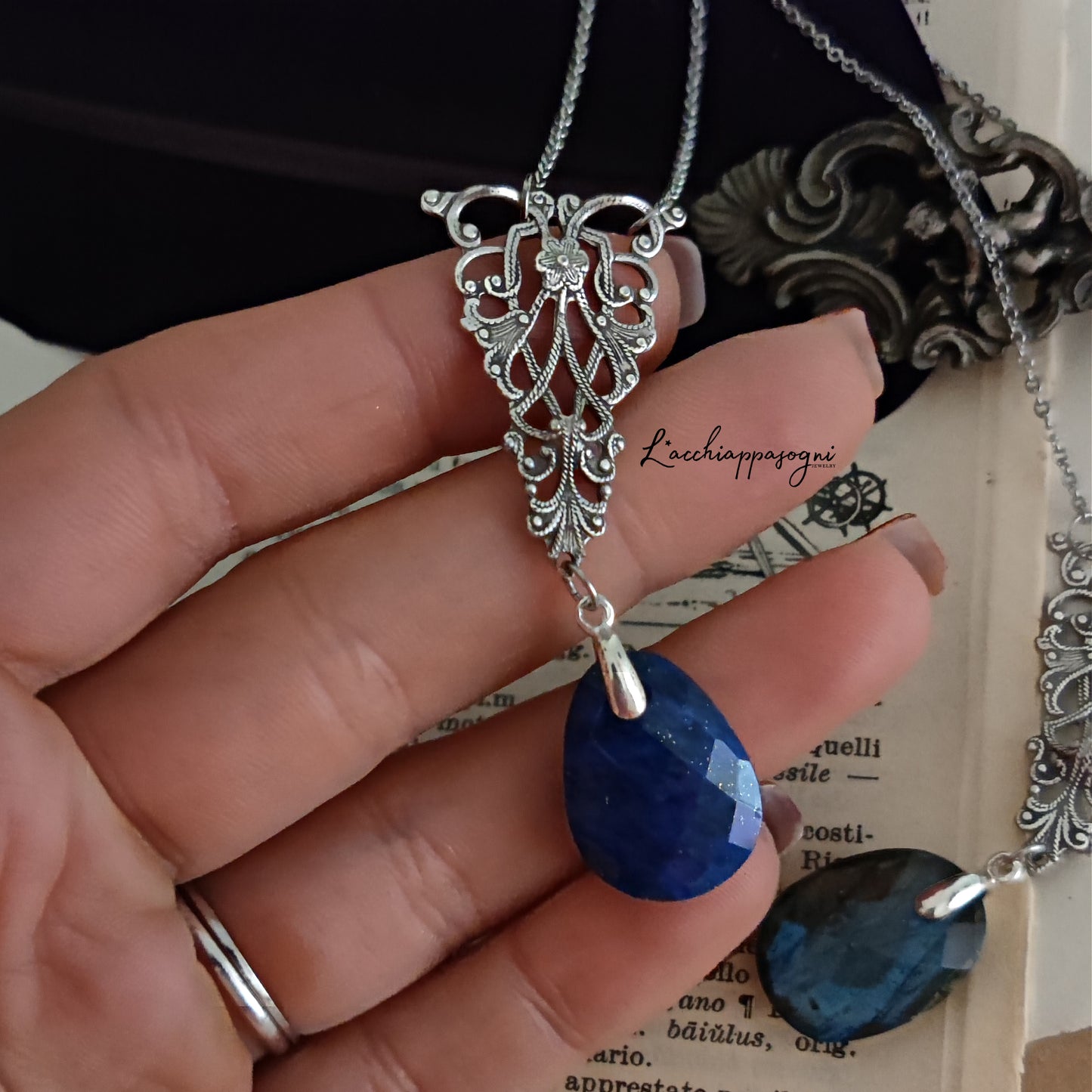 Collana "Elvish Dream" con Labradorite/Lapislazzuli