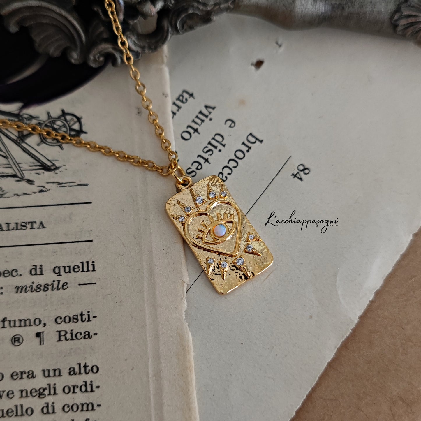 "Eye of the Heart" Tarot card necklace