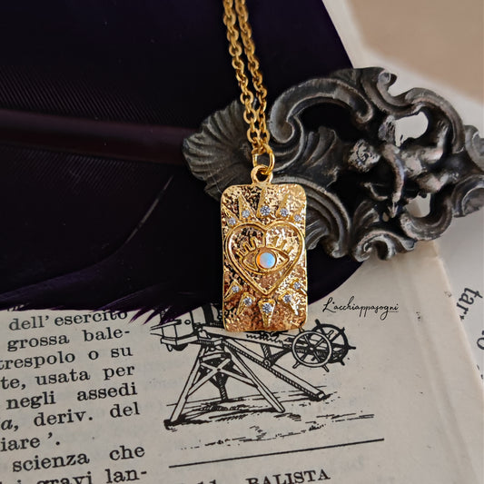 "Eye of the Heart" Tarot card necklace