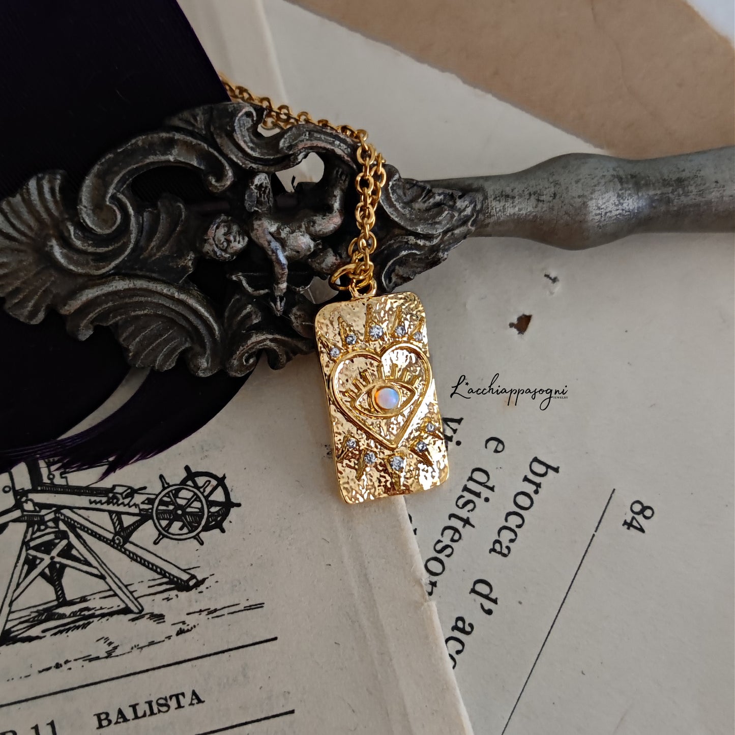 "Eye of the Heart" Tarot card necklace