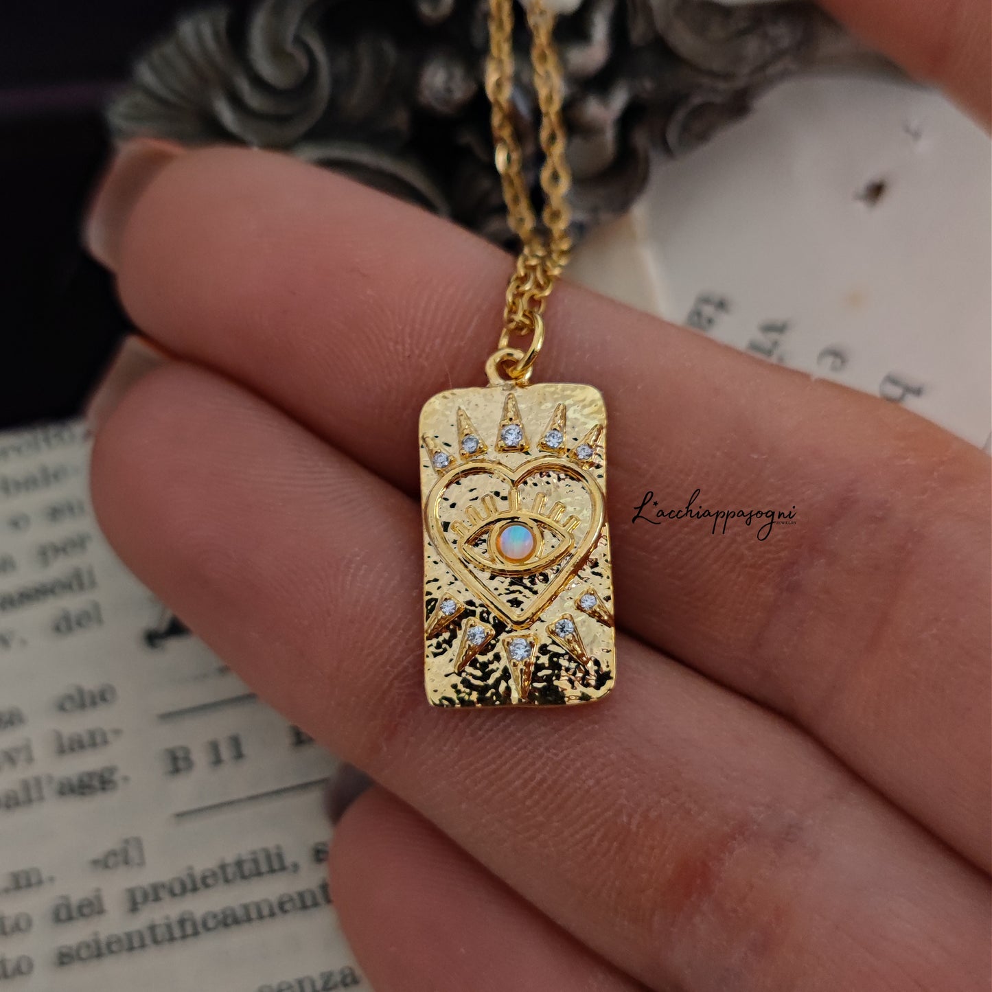 "Eye of the Heart" Tarot card necklace