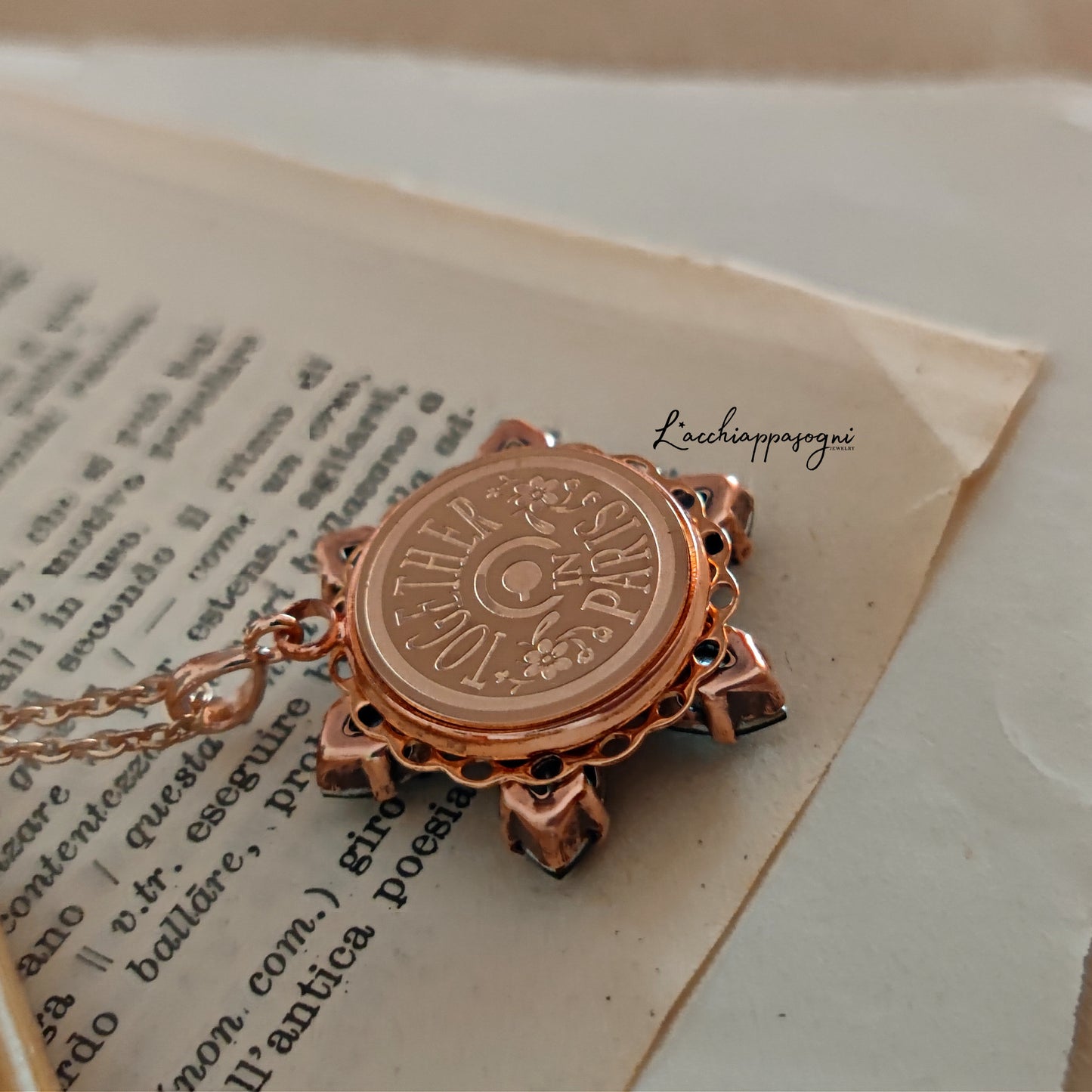 Collana Anastasia con incisione Together in Paris Rose Gold M