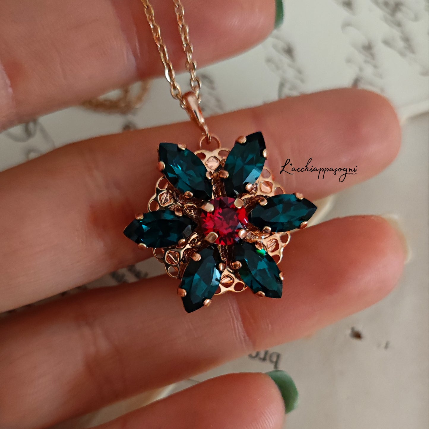 Collana Anastasia con incisione Together in Paris Rose Gold M
