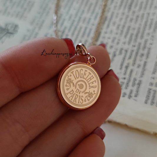 Collana Anastasia con incisione Together in Paris - Rose Gold SOLO RETRO