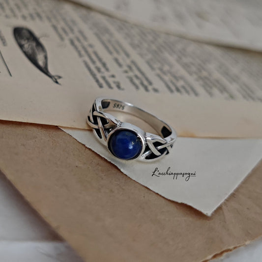 Anello solare in argento 925 e Lapislazzuli