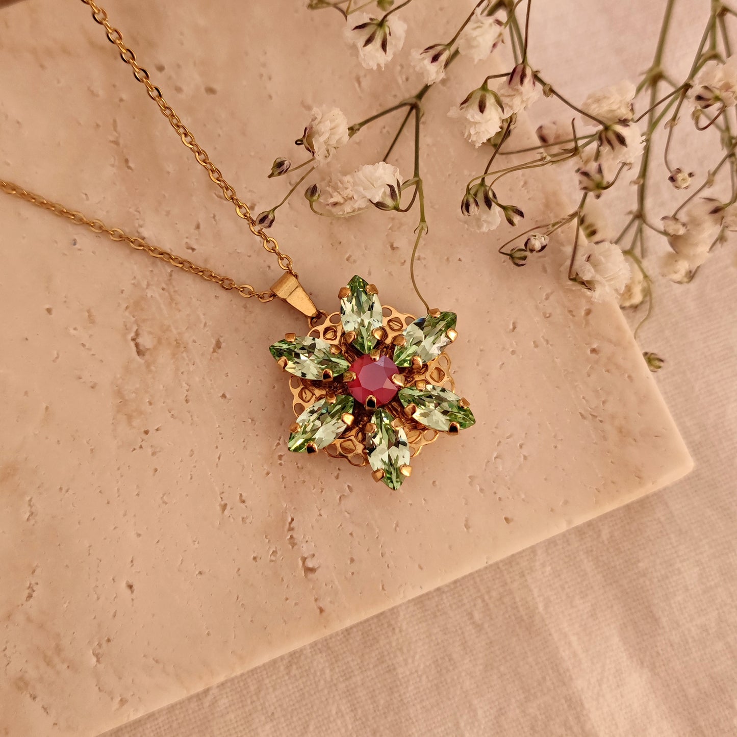 Collana Anastasia con incisione Together in Paris VINTAGE CHRYSOLITE M