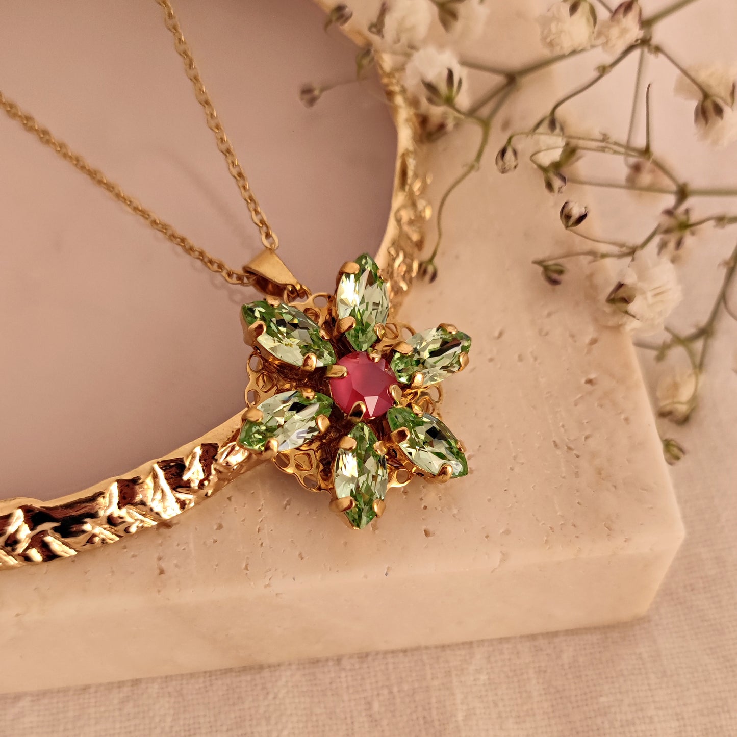 Collana Anastasia con incisione Together in Paris VINTAGE CHRYSOLITE M