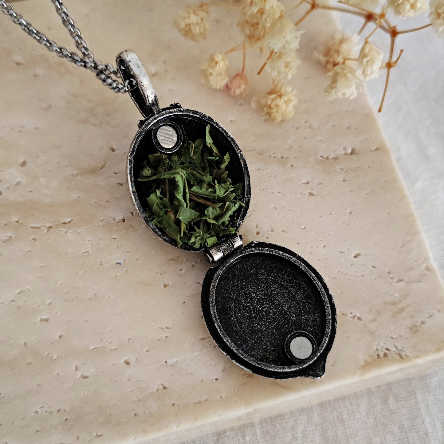 Victorian Vervain Locket Necklace
