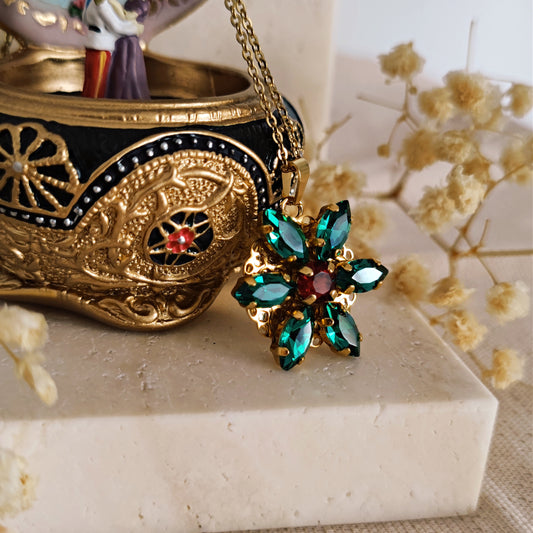 Anastasia ENGRAVED Necklace Together in Paris Aurora Light Emerald M