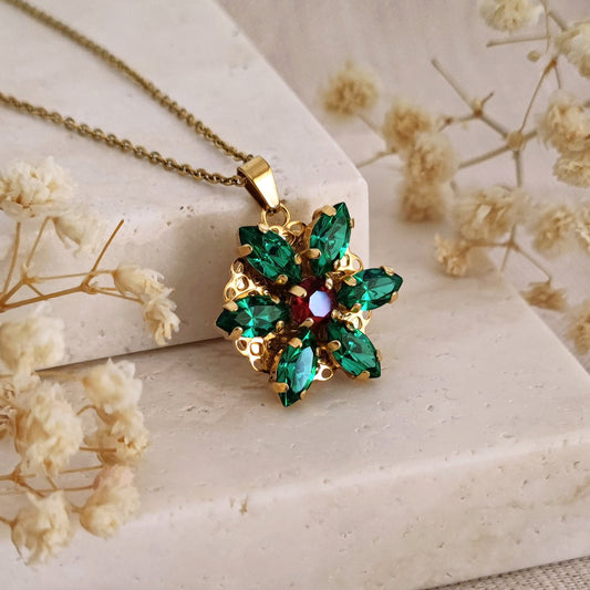 Collana Anastasia con incisione Together in Paris LIGHT EMERALD M