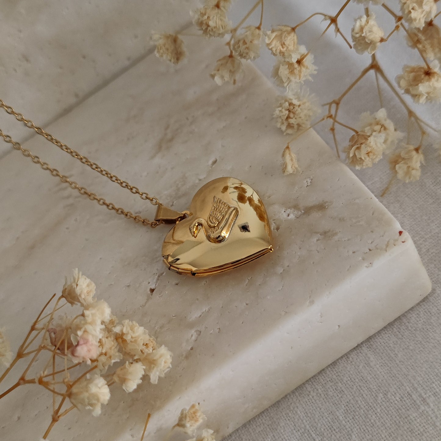 Collana Cuore Apribile Cigno, oro - BIG
