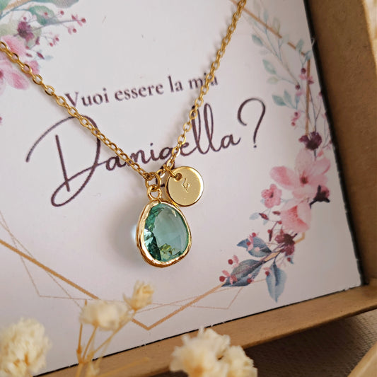 Set Damigella Proposal Card - Sage Green + iniziale
