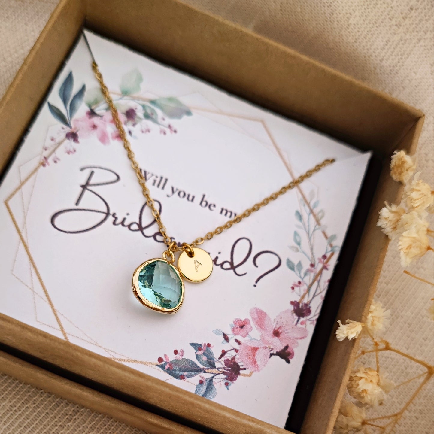Set Damigella Proposal Card - Sage Green + iniziale