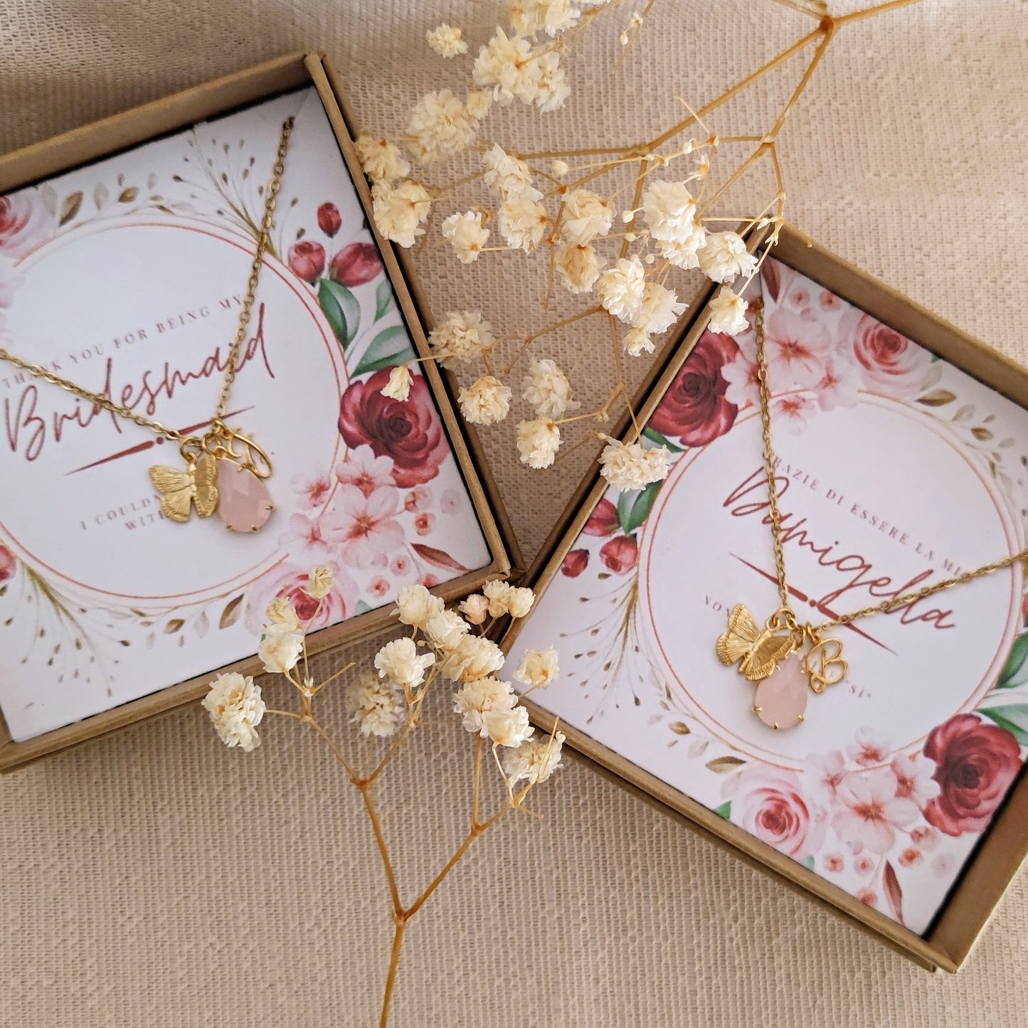 Set Damigella Proposal Card - farfallina + iniziale corsiva