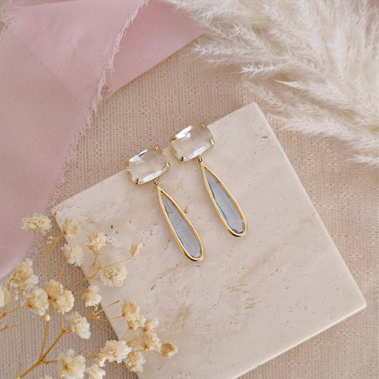 Orecchini Art Deco a goccia Light Sapphire