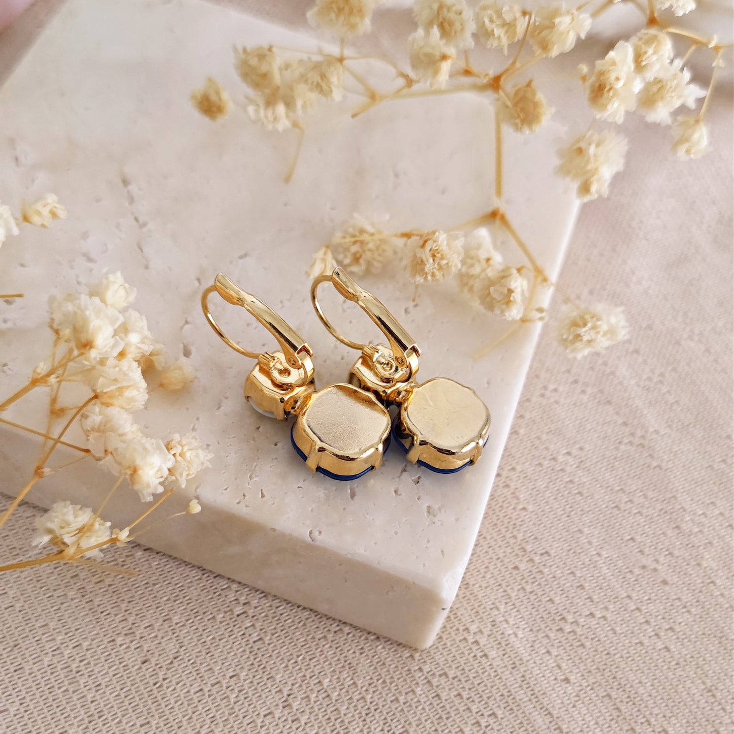 Orecchini con cristalli Crystal Royal Blue e Crystal Powder Grey