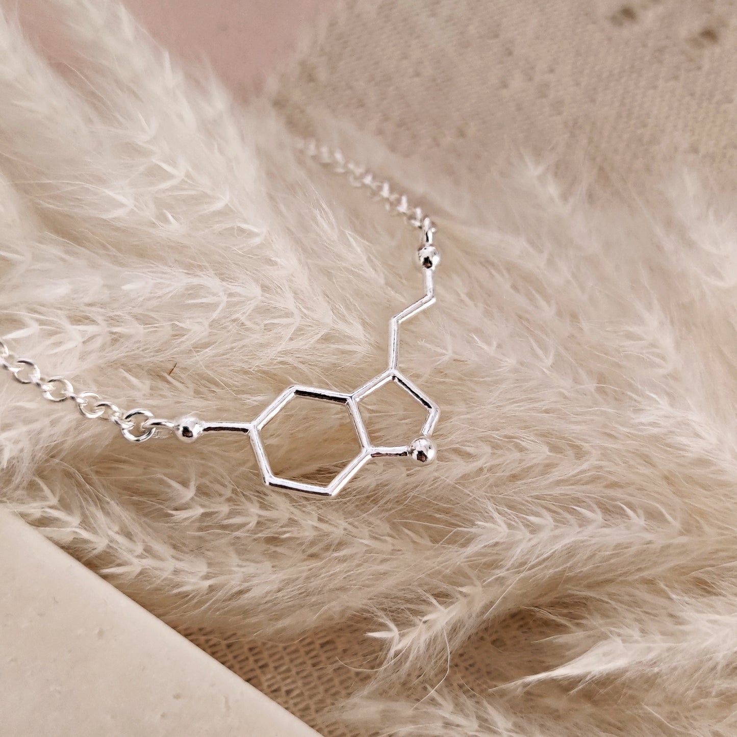 Serotonin necklace, science jewelry, science necklace