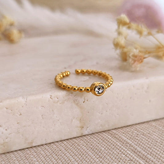 Anello effetto perline con Punto Luce centrale // NIDAW
