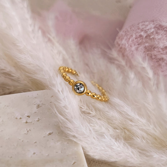 Anello effetto perline con Punto Luce centrale // NIDAW