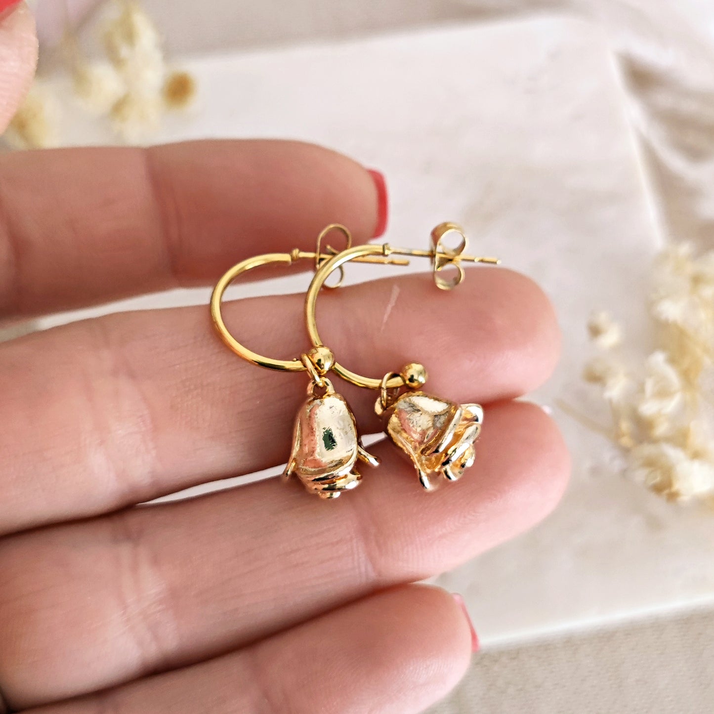 Rosebud drop earrings// AURORA