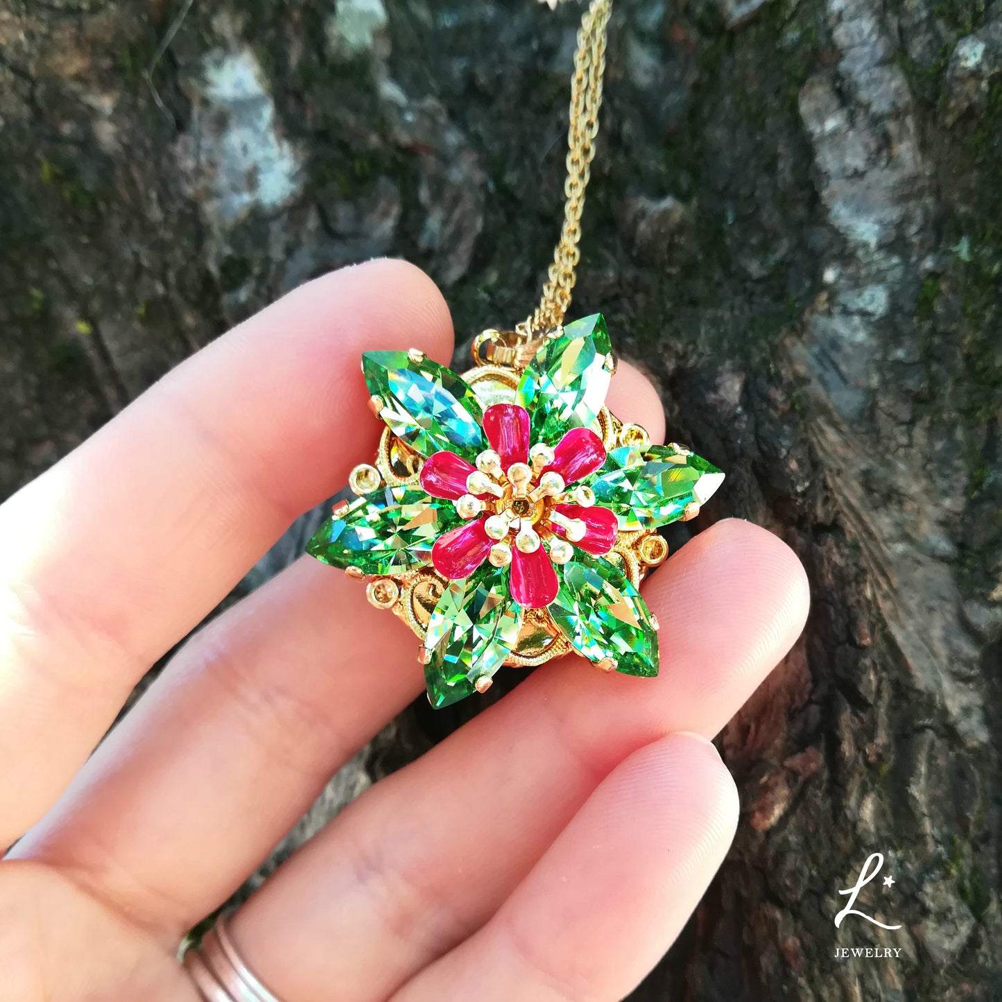 Collana Anastasia con incisione Together in Paris PERIDOT D