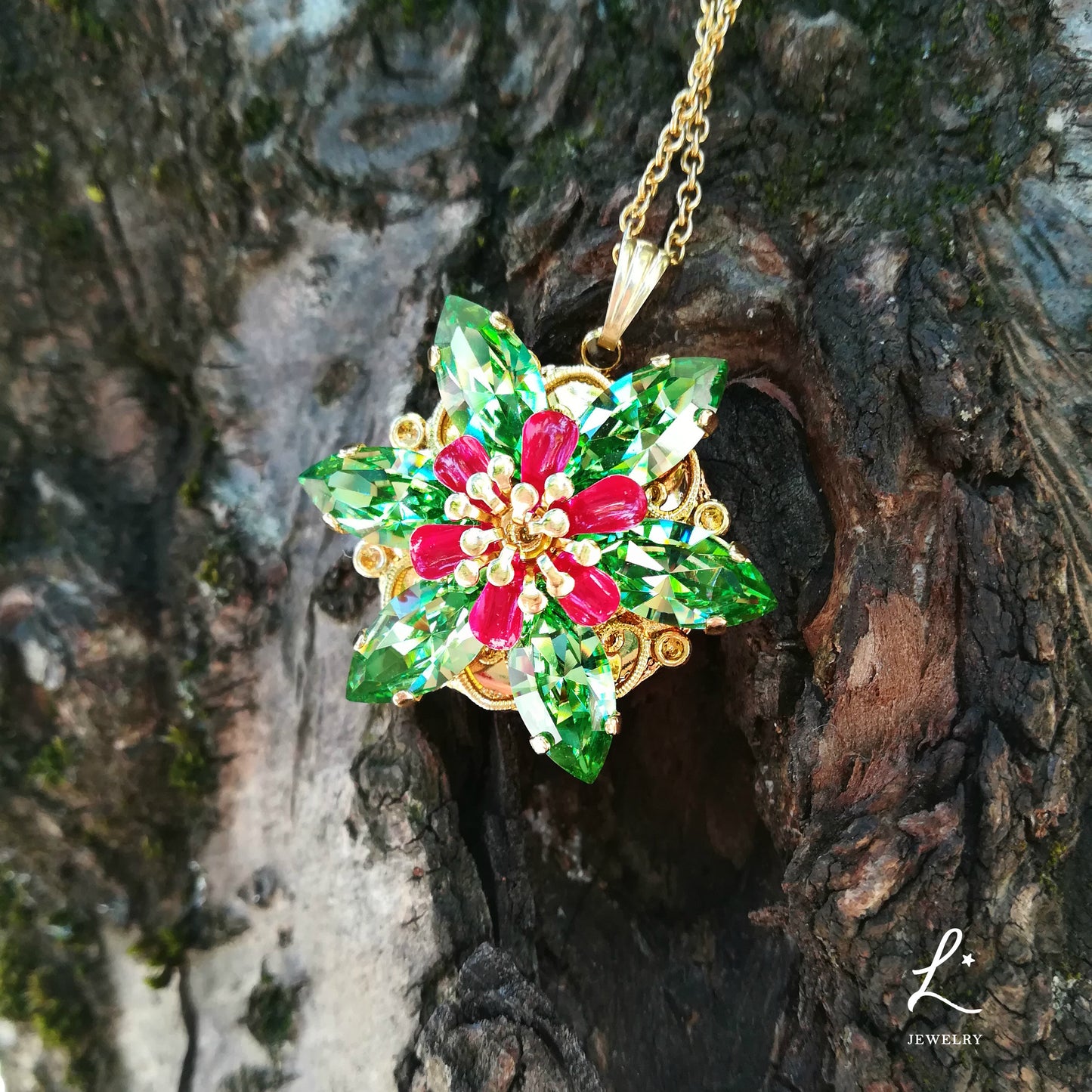 Collana Anastasia con incisione Together in Paris PERIDOT D