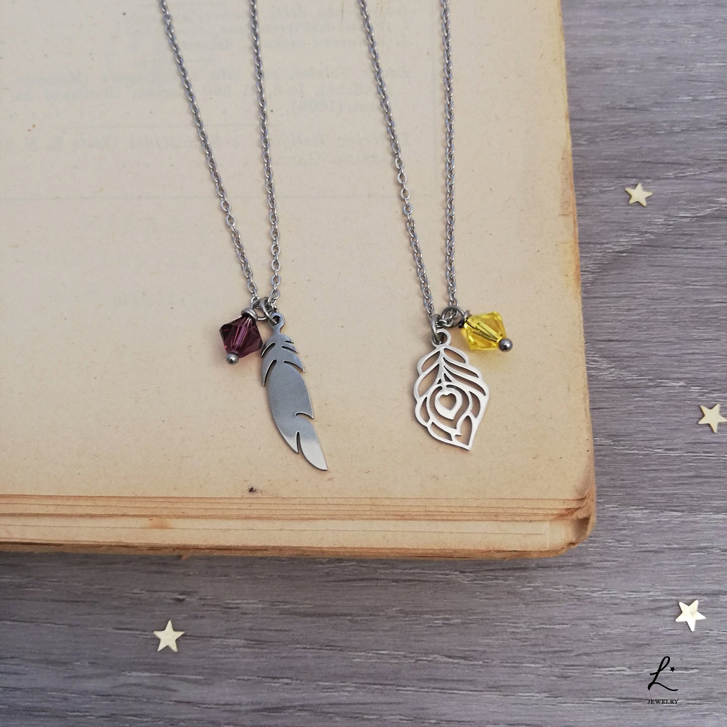 Collana Piuma Viola e Piuma Gialla, Collana Piuma per Lui e per Lei