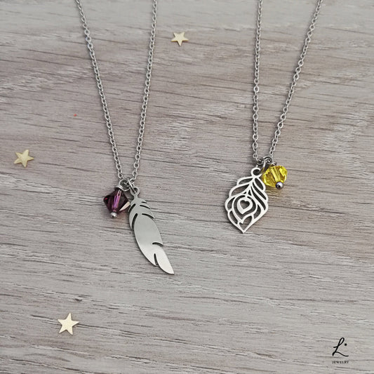 Collana Piuma Viola e Piuma Gialla, Collana Piuma per Lui e per Lei