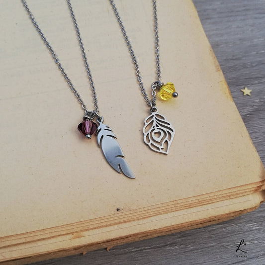 Collana Piuma Viola e Piuma Gialla, Collana Piuma per Lui e per Lei