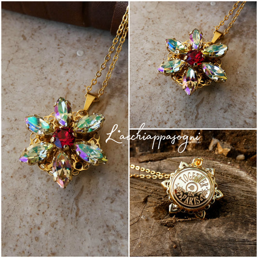 Anastasia ENGRAVED Necklace Together in Paris LUMINOUS GREEN M
