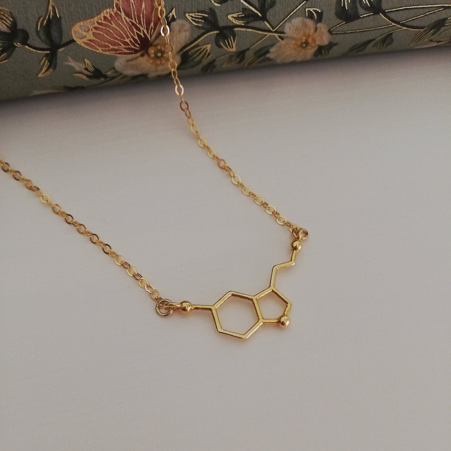 Serotonin necklace, science jewelry, science necklace