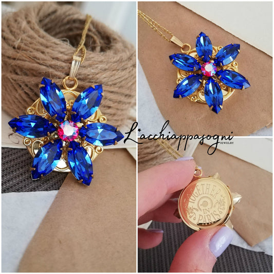 Anastasia ENGRAVED Necklace Together in Paris SAPPHIRE UD