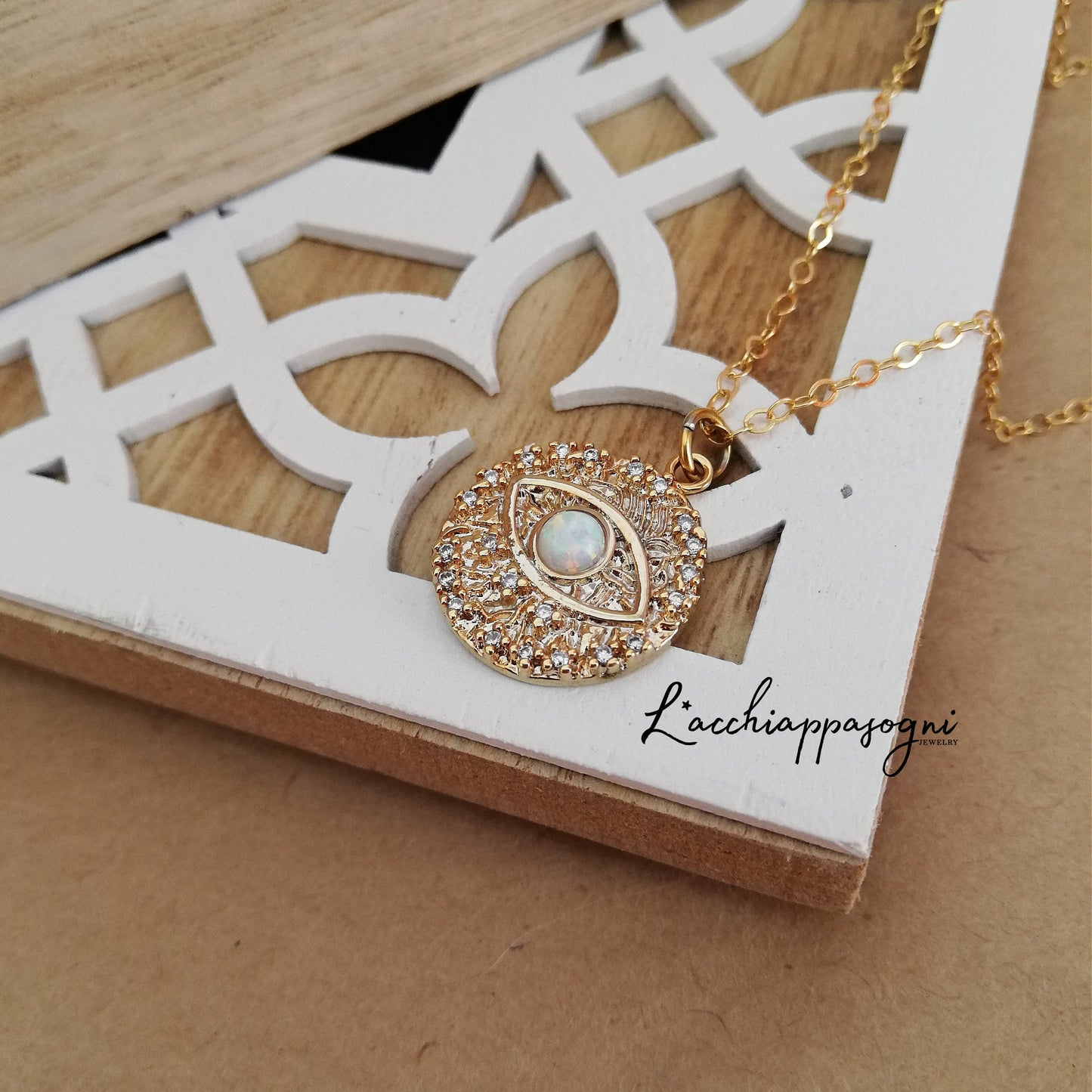 "Delphi - Evil Eye" Opal Necklace