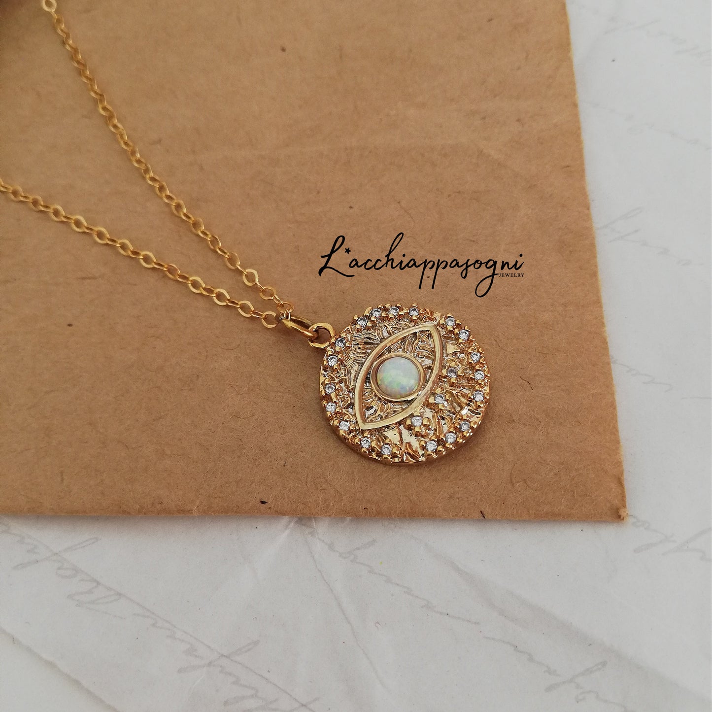 "Delphi - Evil Eye" Opal Necklace