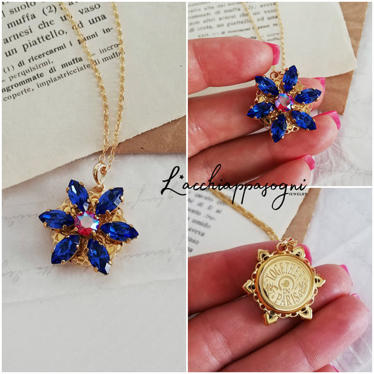 Anastasia ENGRAVED Necklace Together in Paris SAPPHIRE M