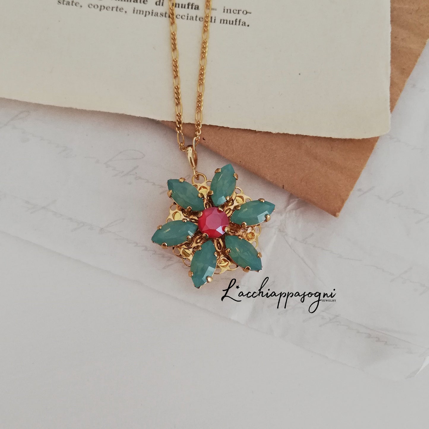 Collana Anastasia con incisione Together in Paris PACIFIC OPAL M